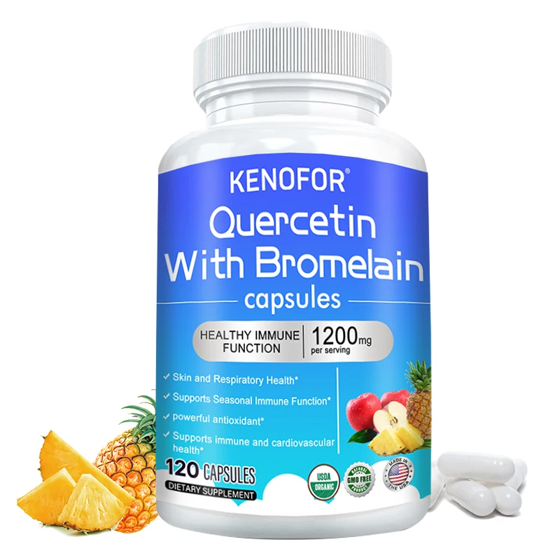 Bromelain Capsules- with Quercetin Zinc Extract, Improves Digestion, Joint Health, Nutrient Absorption, Immune Support