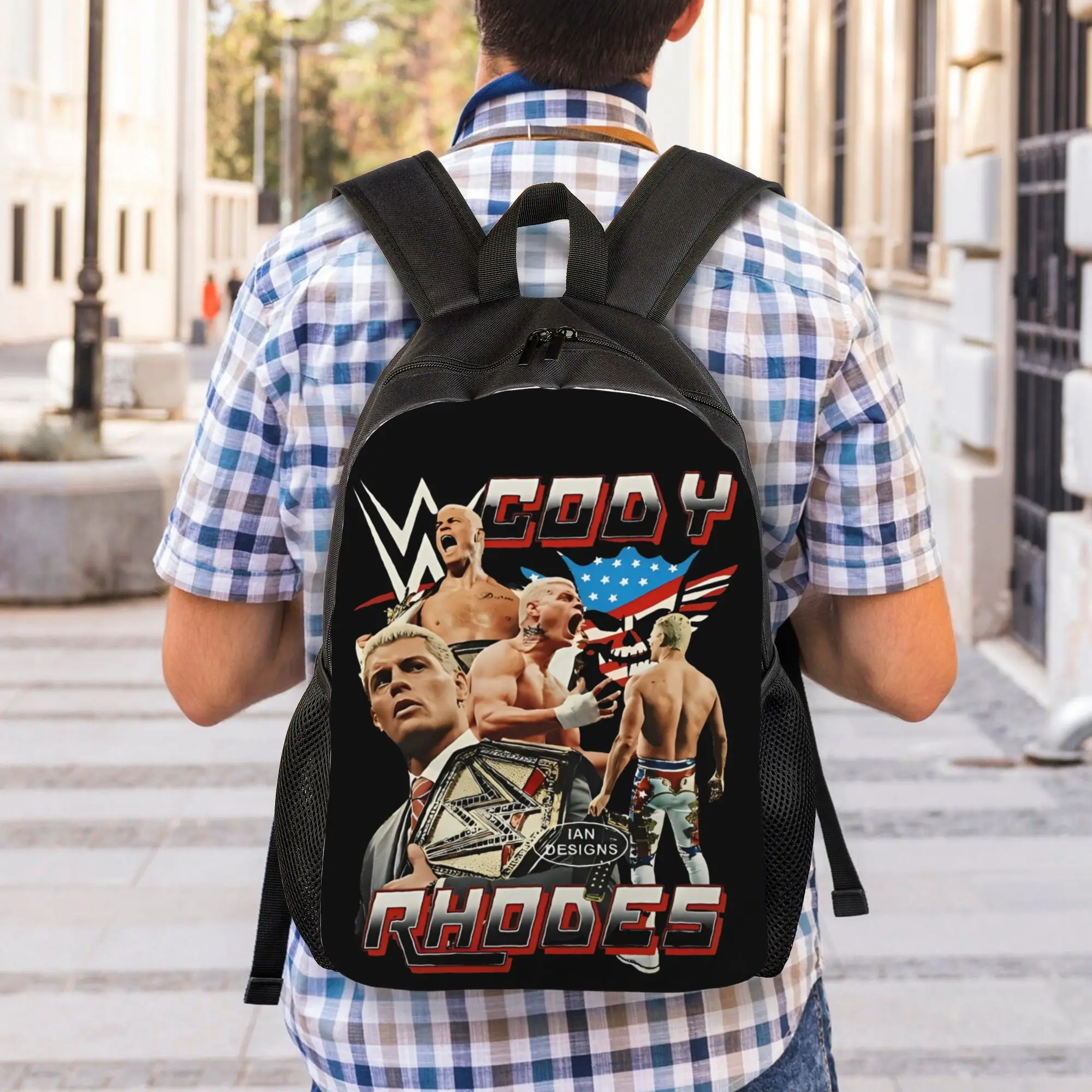 Cody Rhodes Vintage Cool Backpack with Pocket Student Work  Daypack for Men Women Laptop Computer Canvas Bags view 5