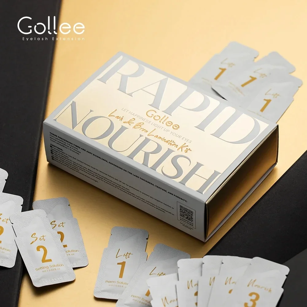 Gollee جديد 2 في 1 لاش ليفت كي الحاجب مجموعة التصفيح الاحتفاظ 4-6 أسابيع رمش رفع بيرم نسخة مطورة شبه دائمة
