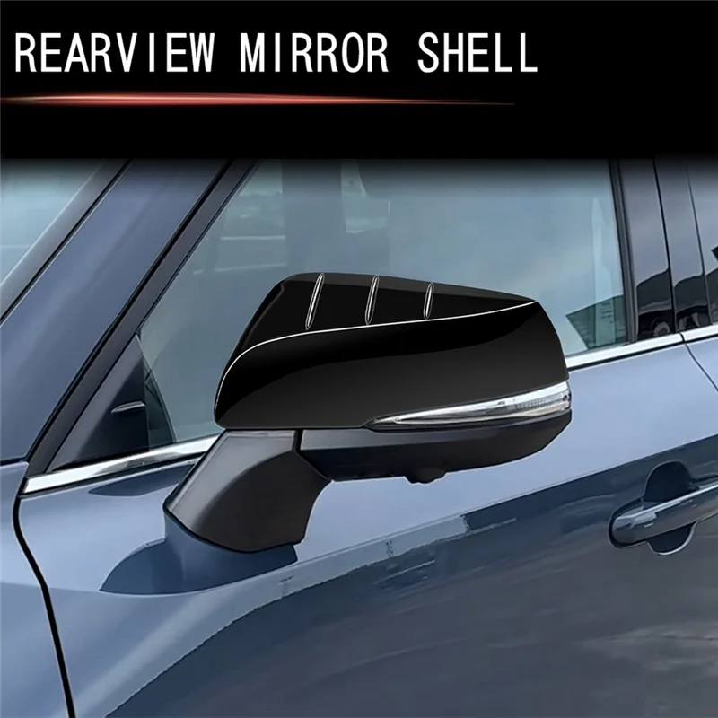 Lado do carro espelho retrovisor capa porta espelho escudo guarnição adesivo para toyota grand highlander 2024 preto brilhante