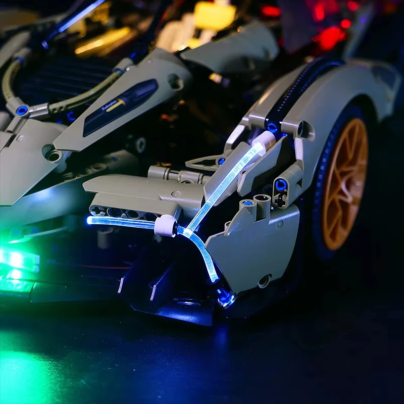 RC DIY LED Light Kit For LEGO MOYU 88001 Technical V12 Hypercar Car Building Block Set ( Only LED Light,Without Blocks Model)