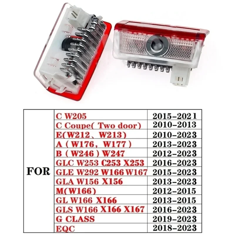 

2X For Mercedes Benz W205 W176 W177 W246 W212 W213 W166 X253 LED Car Door Welcome Projector Ghost Shadow Light Auto Accessories