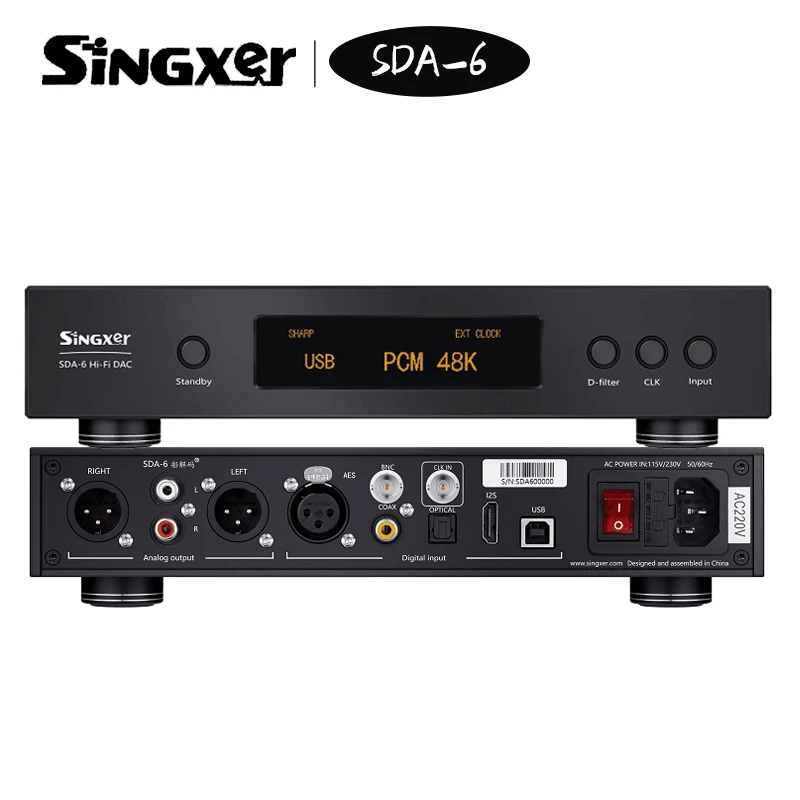 Singxer SDA-6 DAC DSD512 AK4499 XMOS XU208 I2S USB NOS PLL Native Direct Solution SDA6 Digital Analog Interface Decoder