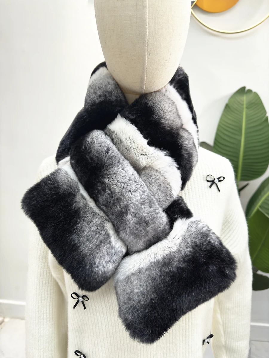 Fur scarf Natural fur True Rex Rabbit really Rex  Bib Coat pairing with 2023 new products