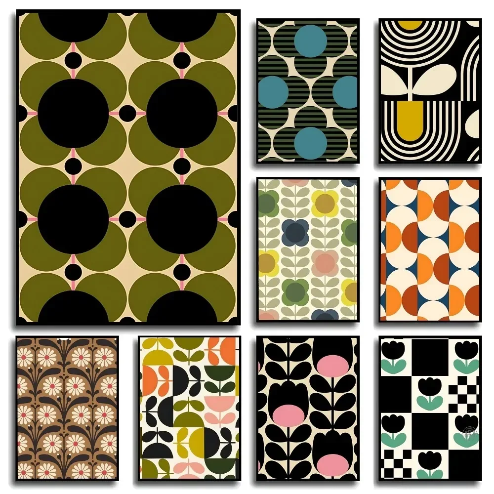 Póster Folio Multi Stem Orla Kiely, sin marco, papel Kraft, estilo vintage, para decoración de pared, dormitorio, estudio, pegatinas
