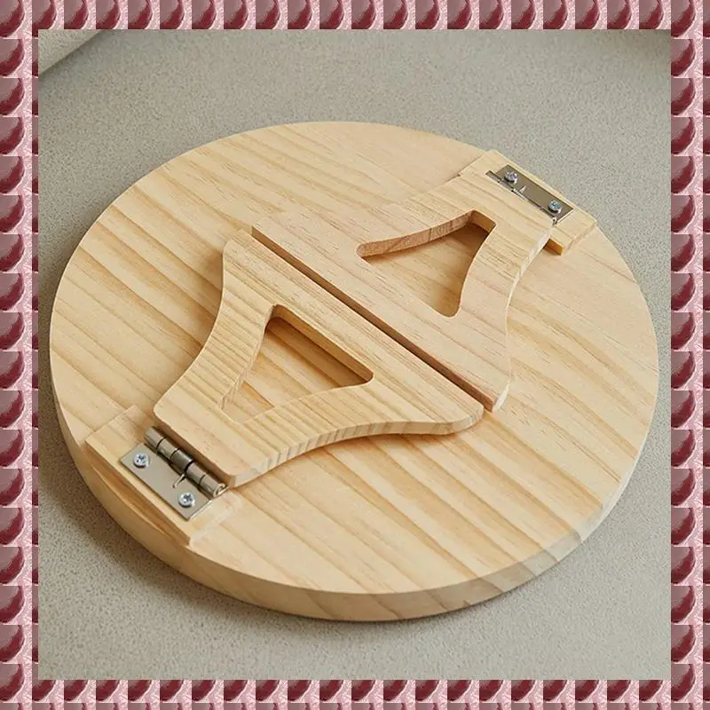 A95G 2X Round Foldable Wooden Sofa Clip On Side Table For Wide Couches Arm,Armrest Table For Eating/Drinks/Snacks/Remote