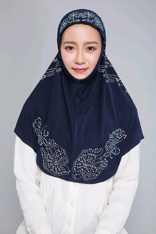 

Muslim One Piece Hijab Islamic Hot Drilling Prayer Scarf Al Amira Headscarf Women Hijab Shawls Full Cover Ramadan Ninja Niquabs