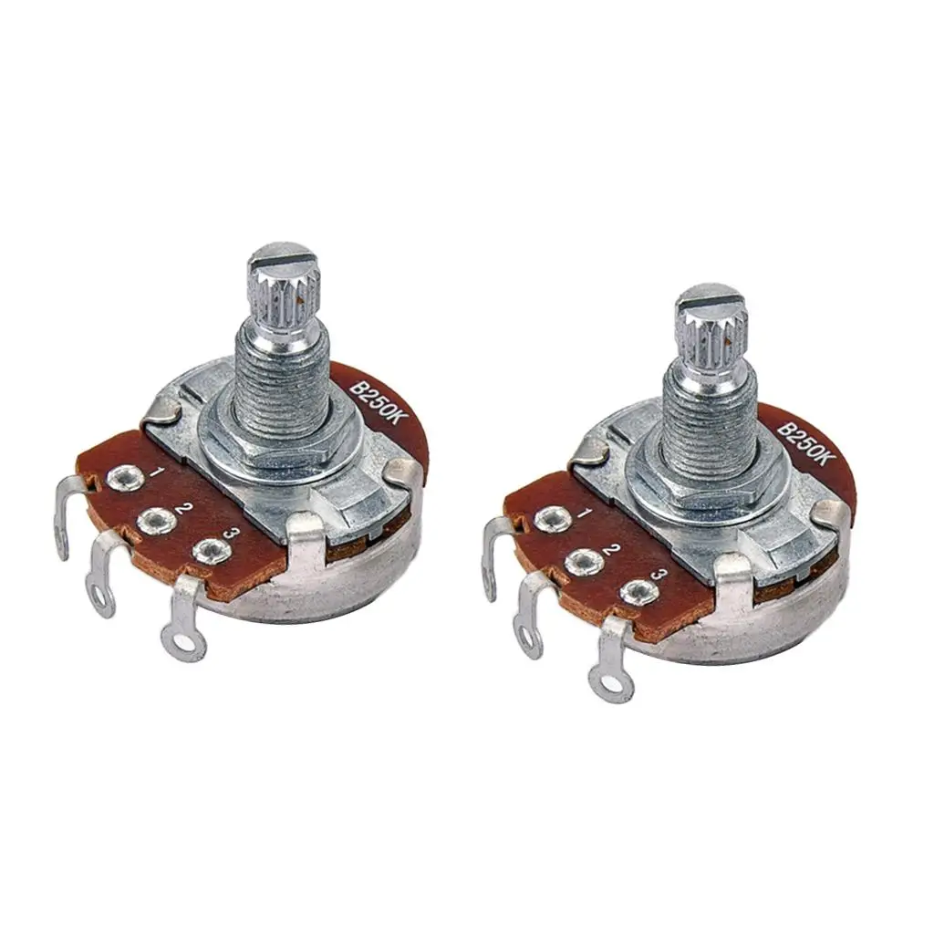 2 Pieces Clubfoot Push Pull Control Pot for Electric Bass 1.22 X 1.14 X 0.94 Inches