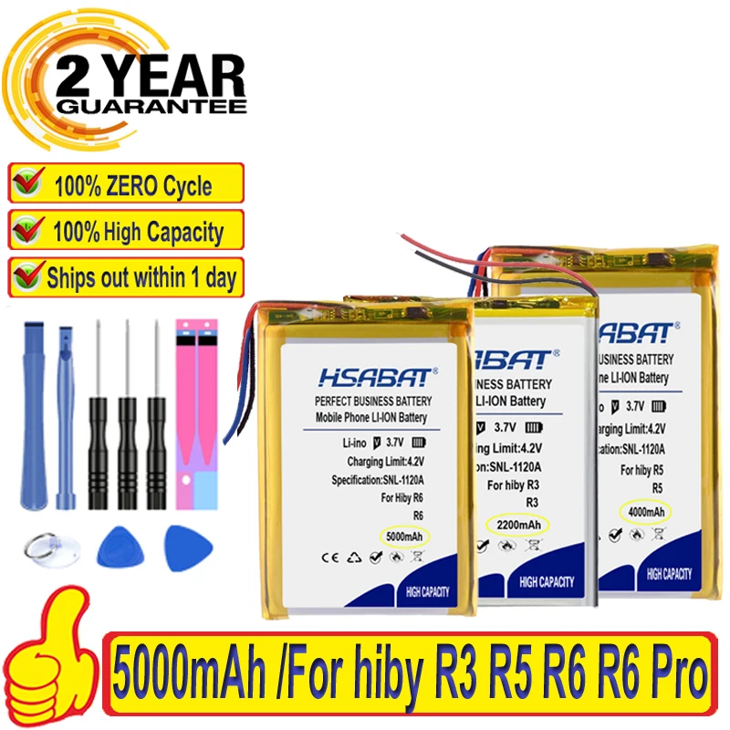 Hiby R6 プレーヤー 3 ライン RS6 用 2200mAh ～ 5000mAh バッテリー