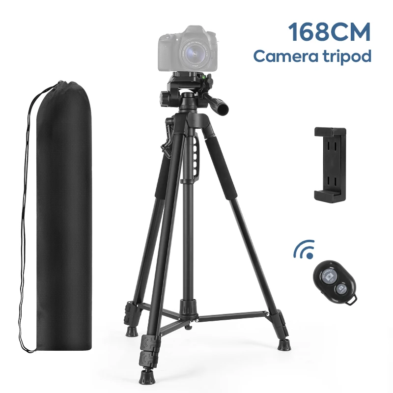

Штатив для камеры 66 дюймов/168 см для телефона, штатив для камеры DSLR, профессиональные алюминиевые штативы с дистанционной подставкой для записи видео на телефоне