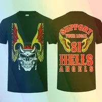 2024 O-neck men'sHell Angel T-shirt with casual pattern, oversized sports top, breathable and comfortable streetwear S-3XL