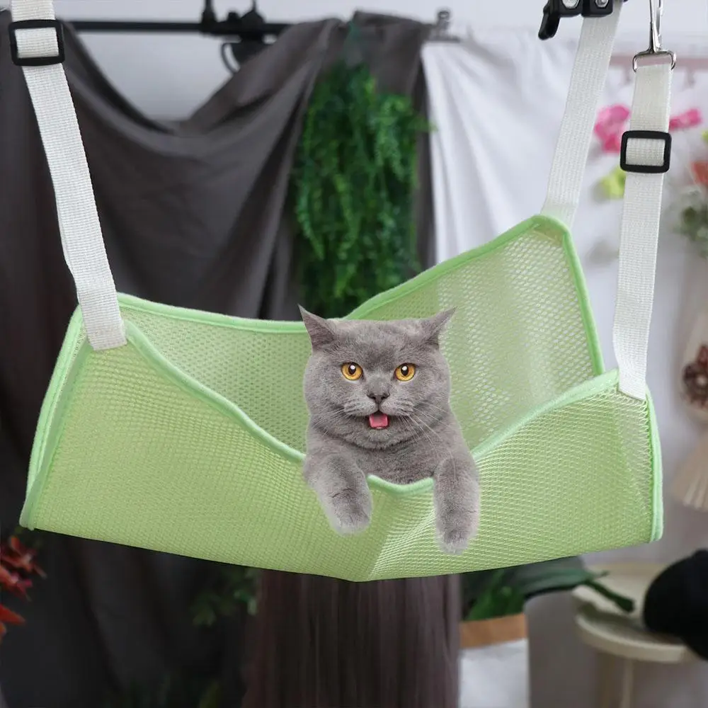 

Cats Accessories Breathable Cat Hanging Hammock Soft with Adjustable Straps Cats Mesh Hammock Durable Pet Cage Hammock Balcony