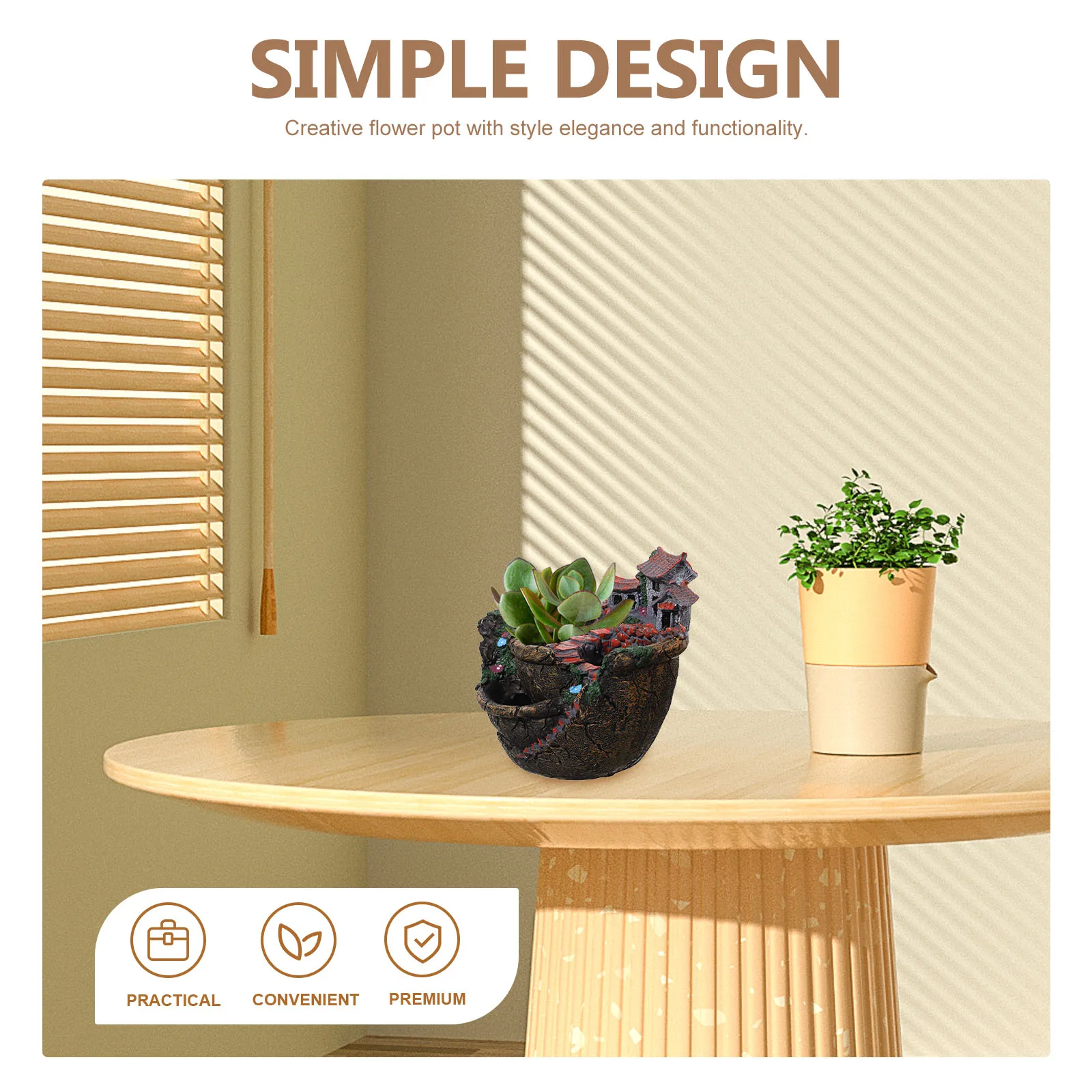 

Creative Flower Pot Set Hanging Design Succulent Plants Garden Planter Office Balcony Decor Gift For Parents Lovers