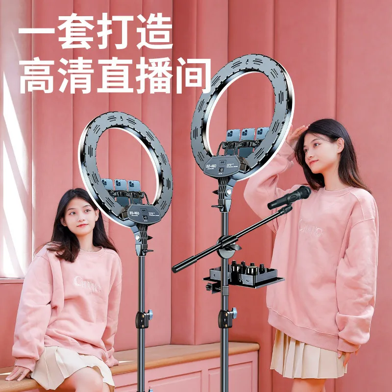 18 بوصة تيار مباشر ملء ضوء الإضاءة ضوء الهاتف المحمول لايف تيار قوس الجمال أدى ضوء التصوير الفوتوغرافي #3