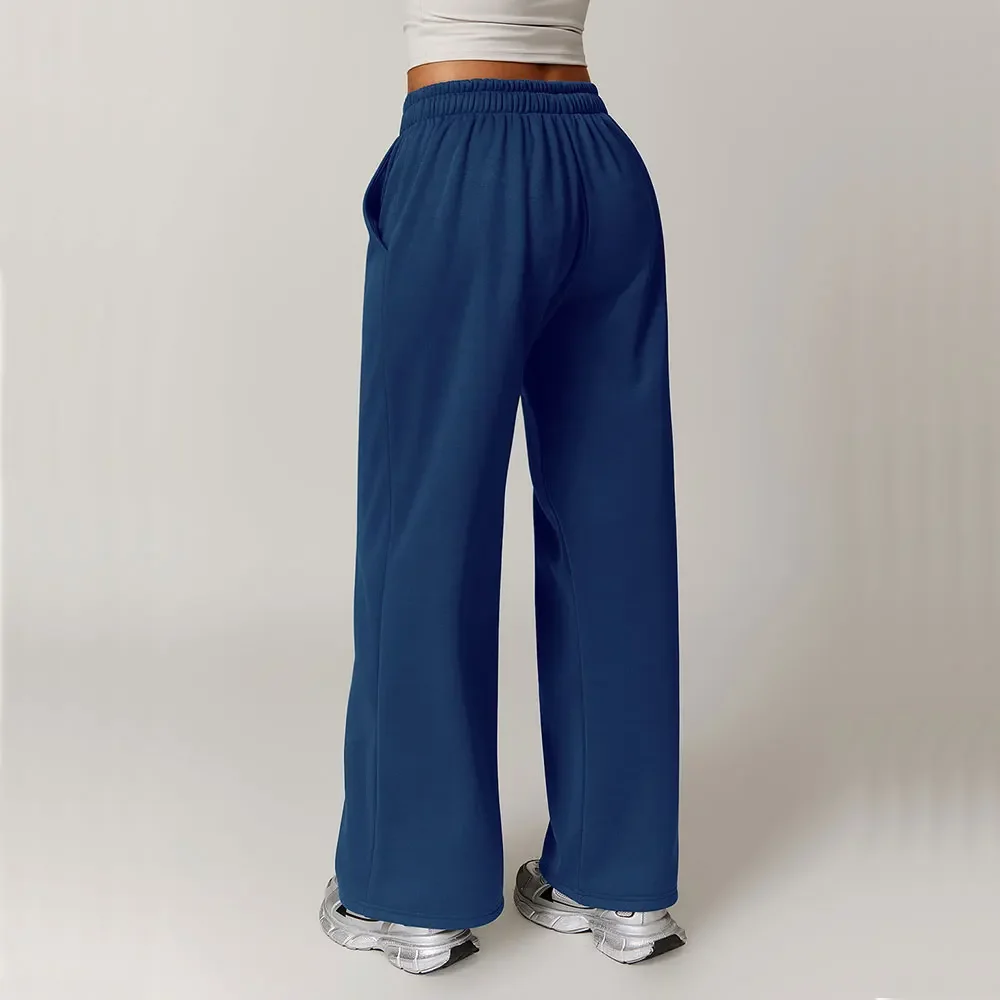 Winter Fluffy Loose Sports Sweatpants for Women Straight Leg Pants Warm Casual Pants New Sports Pants for Women