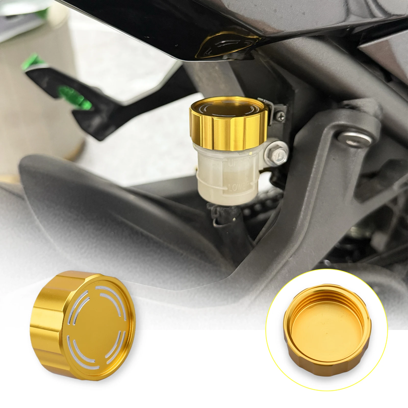 Motorcycle Rear brake oil tank cover Reservoir oilcan Cap Compatible with Kawasaki Ninja250SL Z250SL Ninja1000 Ninja 1000SX 1000