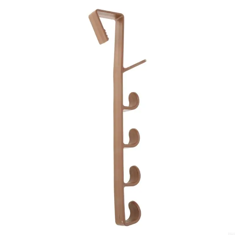 R66A Door Hanger Hook Rack with 5 Hooks for Hanging Clothes Over The Door Towel Rack