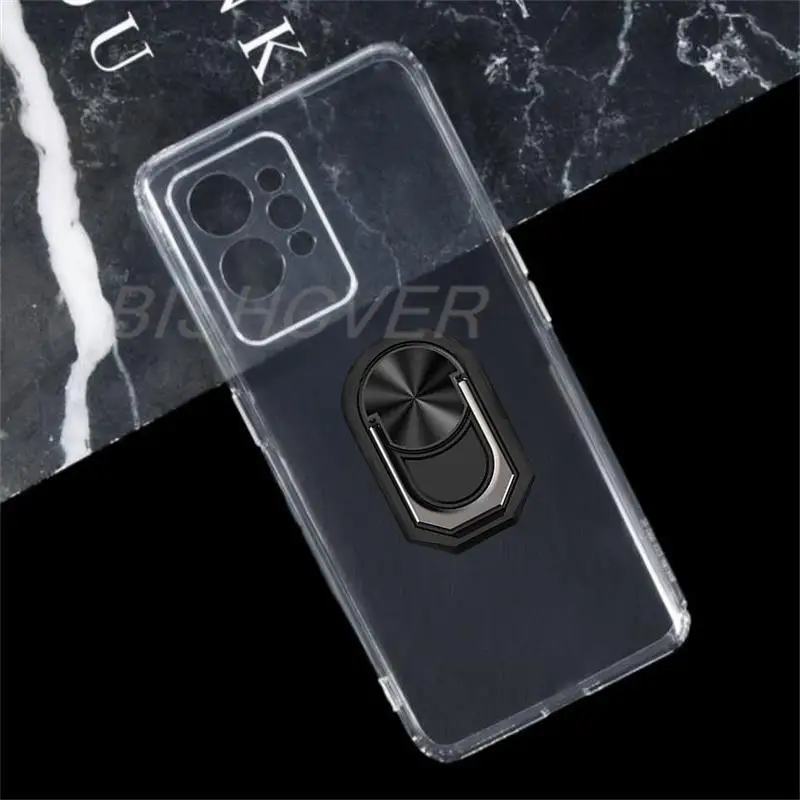 For OPPO Realme GT2 Pro Case GT 2 Pro RMX3300 Back Ring Holder Bracket Phone Case Smartphone TPU Soft Silicone Cover