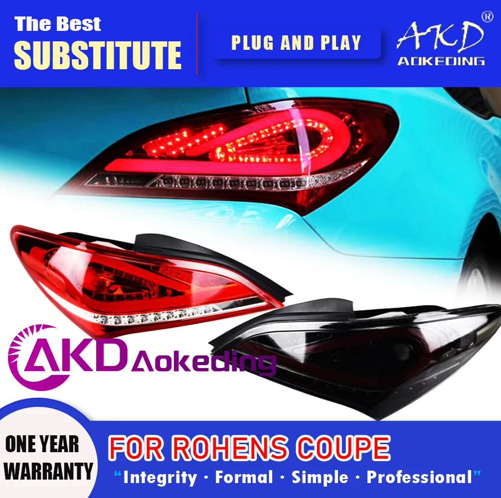 

AKD Tail Lamp for Hyundai Rohens coupe LED Tail Light 2009-2013 Coupe Rear Fog Brake Turn Signal Automotive Accessories