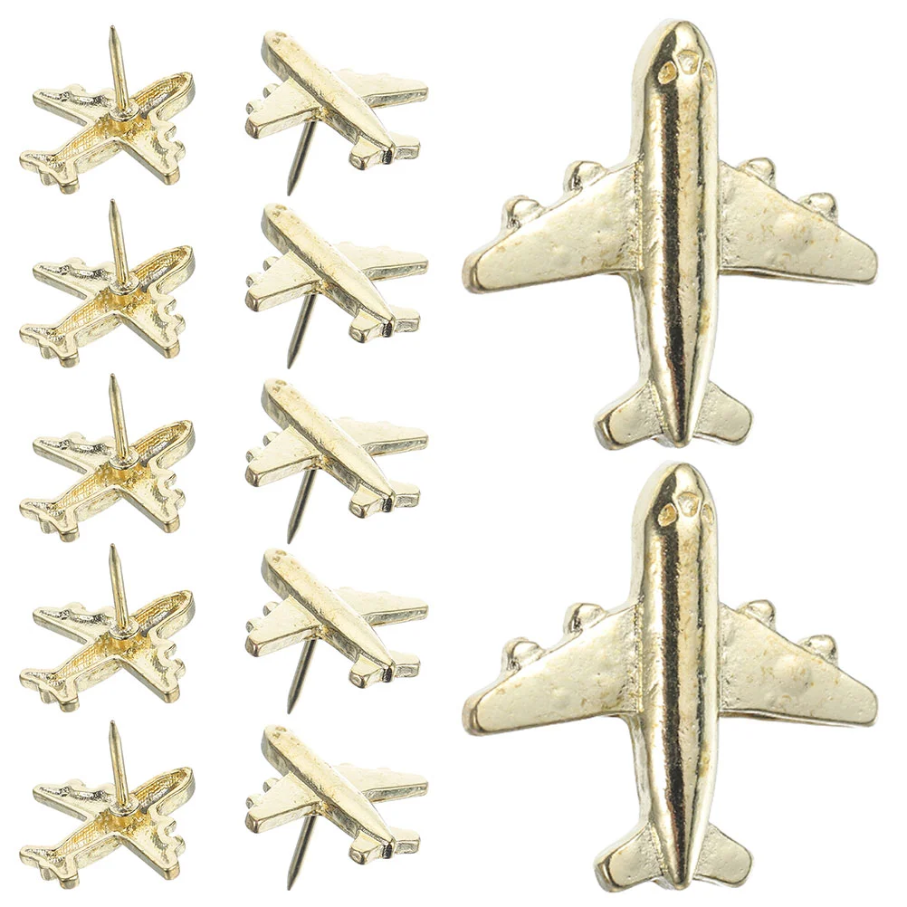 24 Pcs Thumbtack Airplane Push Pin Cute Tacks Cork Board Decorations Shaped Pushpins Map Steel Needle Metal