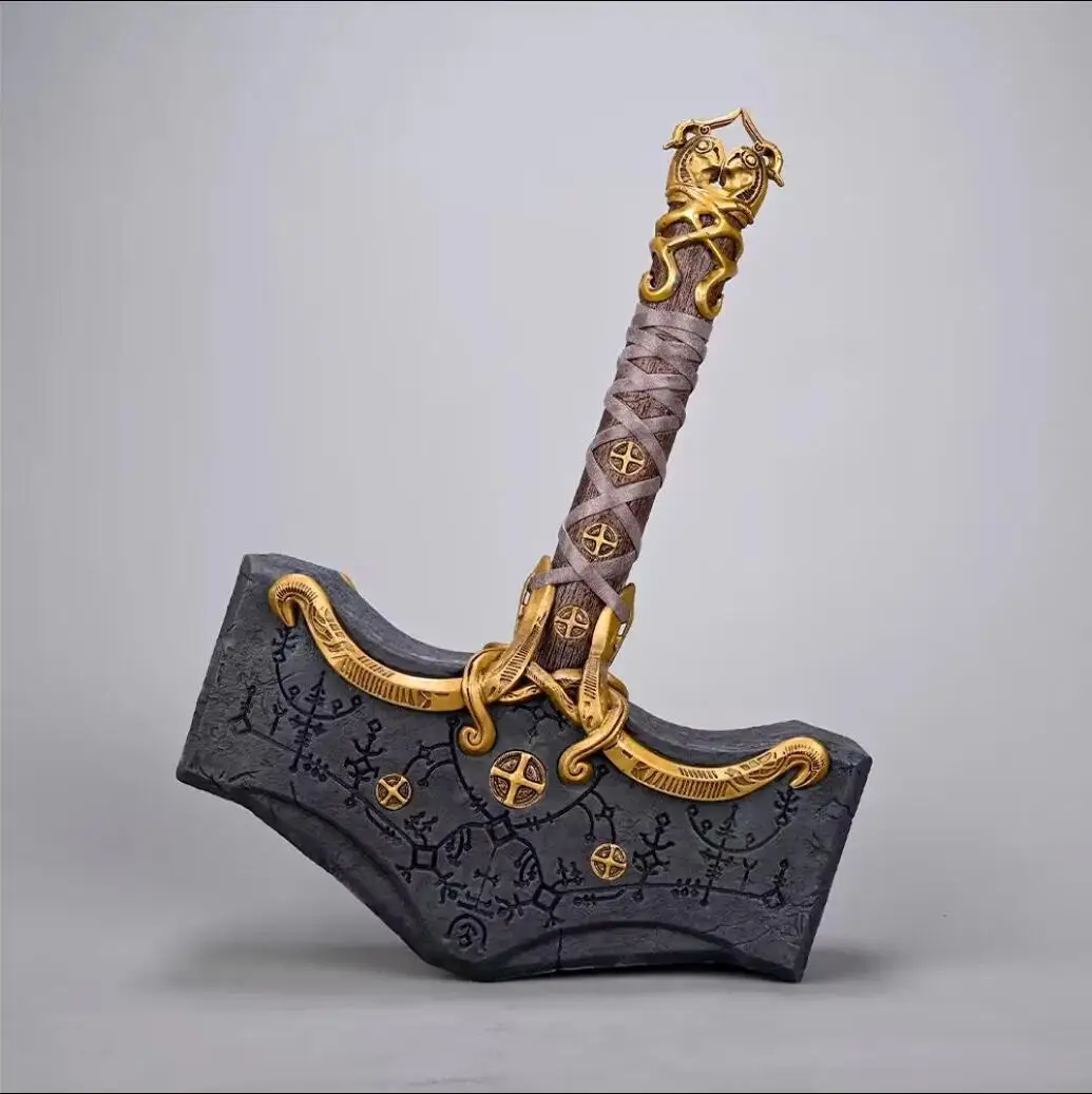 

Superhero Thor Hammer Mjolnir Show Base Model Adult Costume Party Cosplay Toy Collection Gift Room Home Decoration
