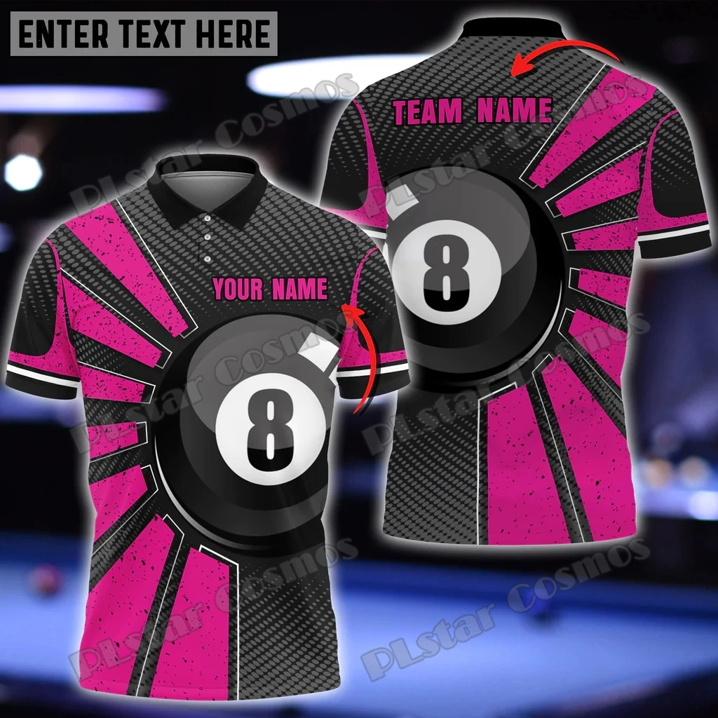 Billiards Ball 8 Colourful Personalized Name 3D All Over Printed Fashion Men's Polo Shirt Summer Unisex Casual Polo shirt WK156