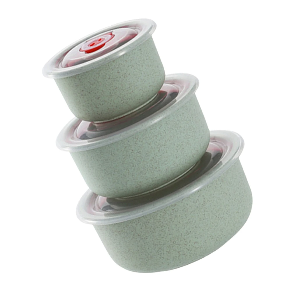 

3 Pcs Fresh Bowls Food Storage Containers Eco Friendly Biodegradable Microwave Safe Reusable Lunch Boxes Lightweight for Home