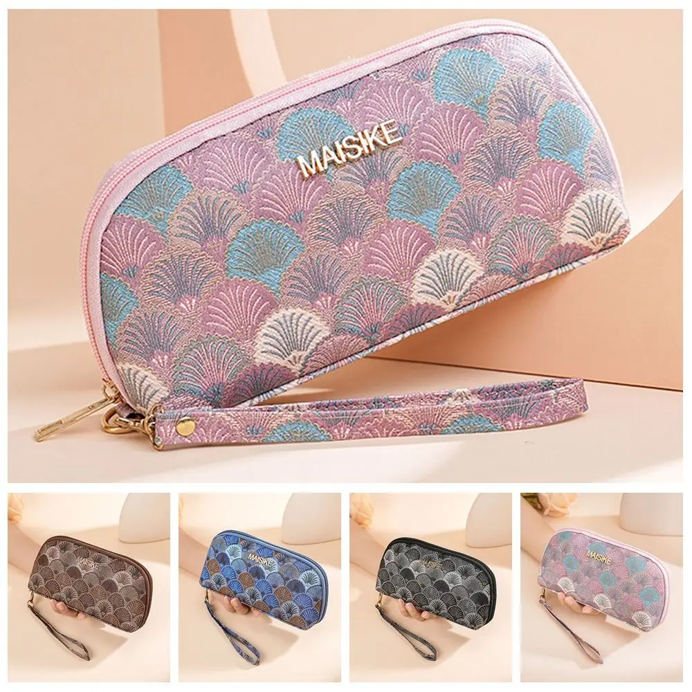 

Jacquard Shell Clutch Wallet Credit Card Holder Coin Pocket Embroidery Handbag Coin Purse Clutch Bag Women Long Purse Women
