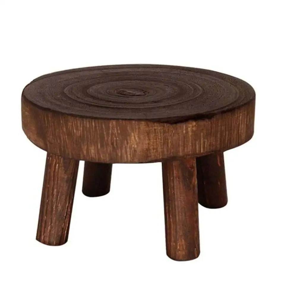 Home Decor Patio Display Garden Flower Succulent Flower Pot Base Wooden Stool Flower Pot Holder Plant Stand Shelf