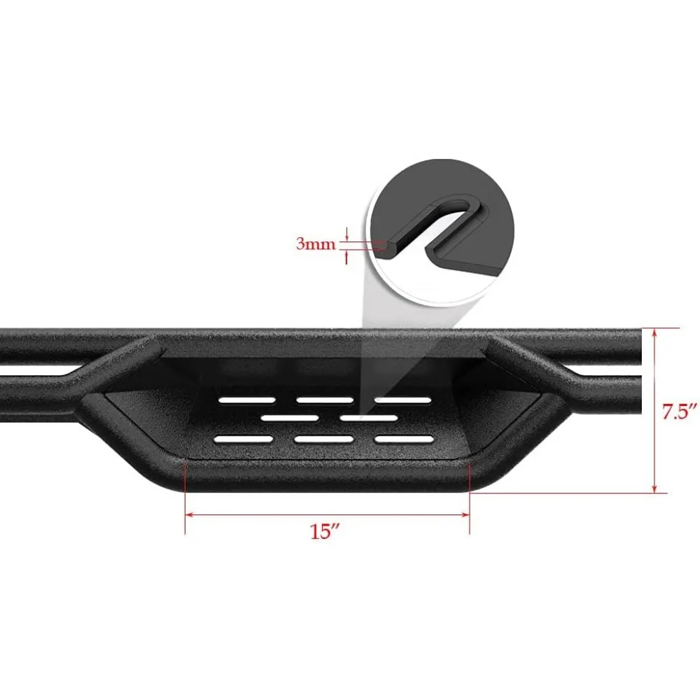 Black 6 Inches Tubular Drop Down Style Nerf Bars Running Boards Compatible with Toyota Tacoma 2005-2023 Double Crew Cab