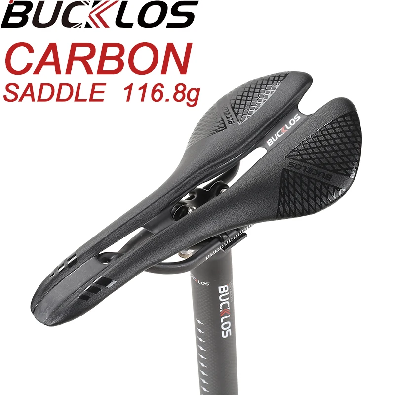 BUCKLOS Carbon Saddle 117g Durable MTB Seat Ultralight Road Mountain Bike Saddle 280*130mm Bicycle Seat Cycling Accessories