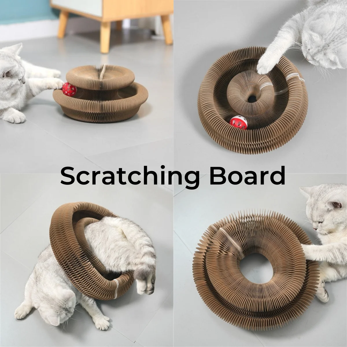 

Magic Organ Cat Scratching Board Toy Foldable Round Bell Grinding Interactive Claw Corrugated Scratching Post toys Accessories