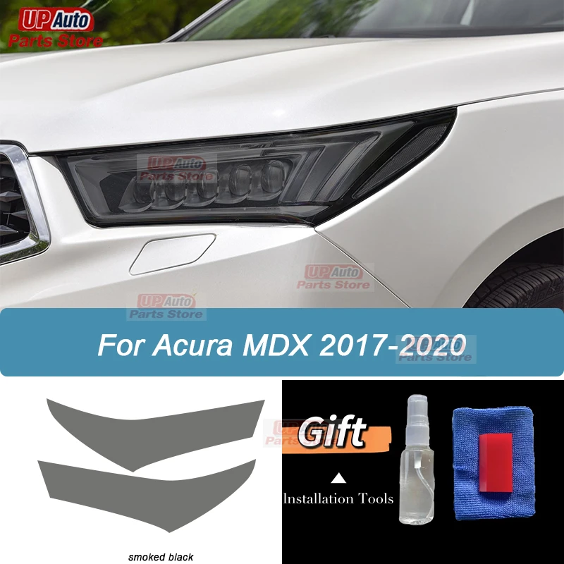 

2 шт. защитная пленка для фар автомобиля, прозрачная черная наклейка из ТПУ для Acura MDX 2017 2018 2019 2020, аксессуары