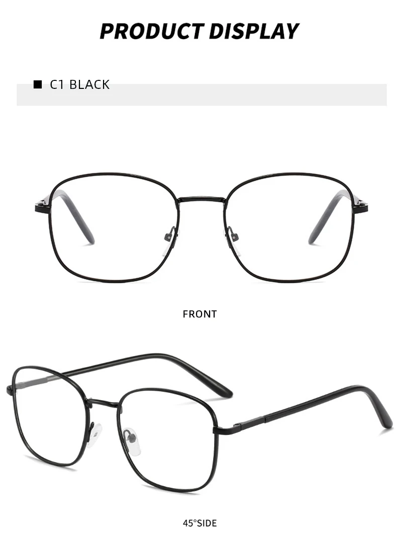 Übergroße quadratische Anti-Blaulicht-Brille für Männer und Frauen, ultraleichte, große photochrome Brille, modische dekorative Brille – Detail 14