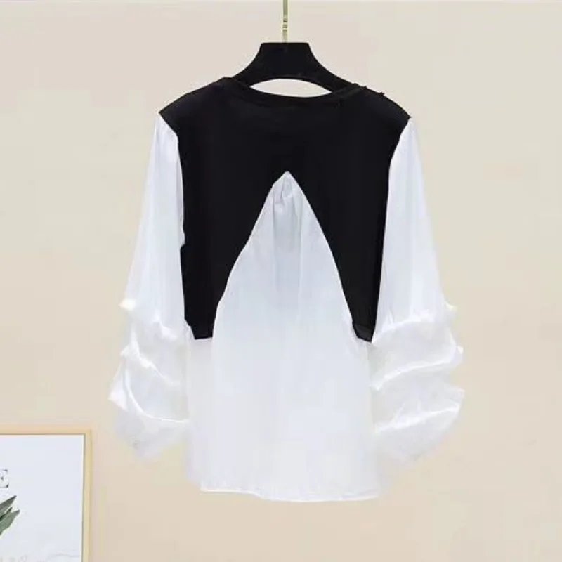 Women's Clothing Autumn and Winter New Fashion Folds Round Neck Long Sleeve Simplicity Solid Color Versatile Commuting Pullover