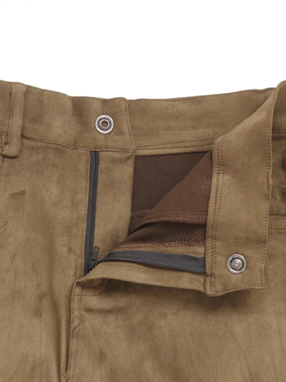 Shorts jeans masculinos de fundo plano, calças casuais curtas para clima quente, militar, verde, médio grosso, camurça de veado, lã, estilo jeans