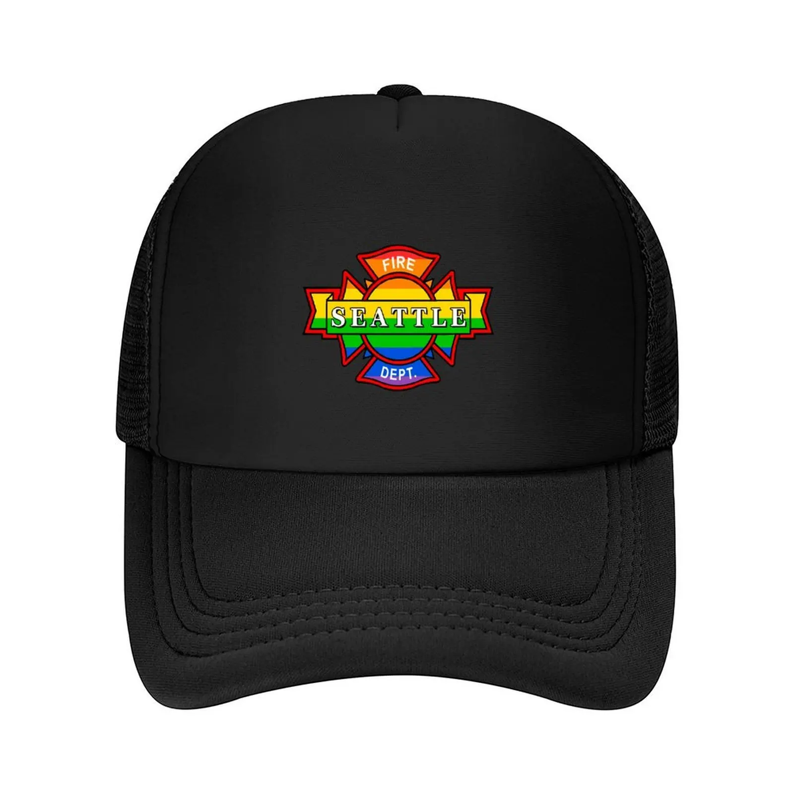 

Seattle Fire Rainbow (Small logo) Baseball Cap fishing hat Luxury Man Hat Vintage Uv Protection Solar Hat Luxury Woman Men's