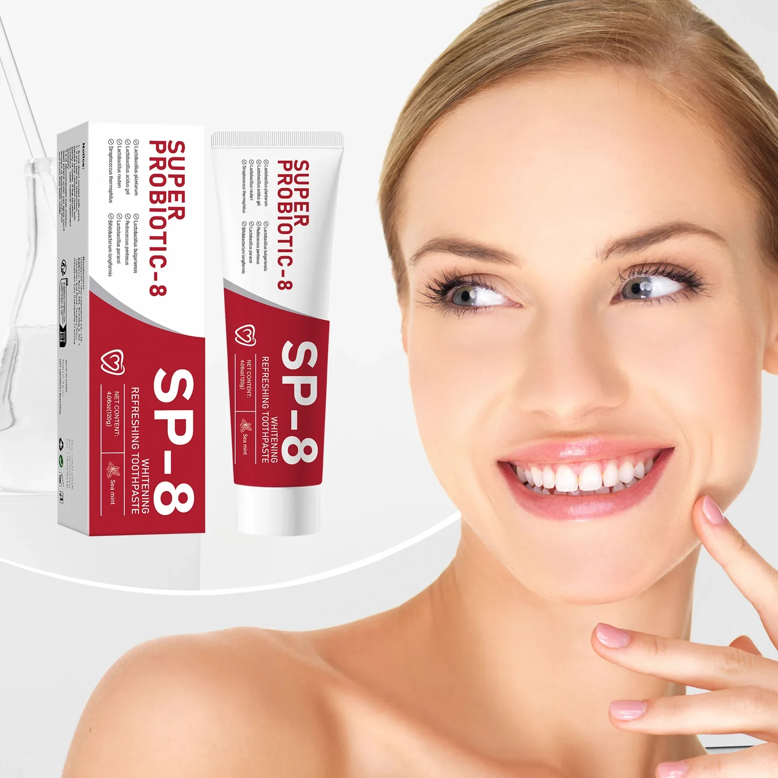 SP-8 Probiotic Toothpaste,Hydroxyapatite Repair for Oral Care Deeply Clean,Removes Stains,Fresh Breath Keep Mouth Health 100g