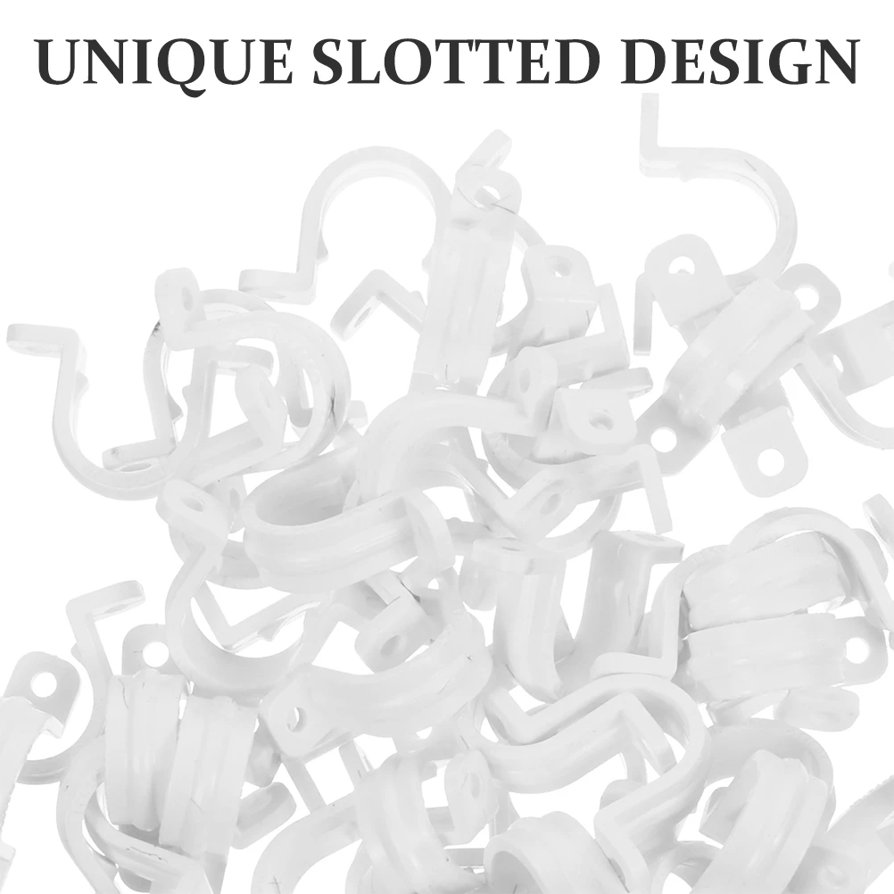 

20 Pcs PVC Pipe Plastic Tube Clip Clamp for Pipes Strap Hanger Mount Fitting Fixing Clamps