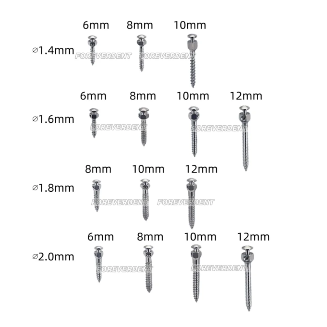 14 Sizes Dental Mini Micro Bone Orthodontic Screws Titanium Screwdriver 20pcs