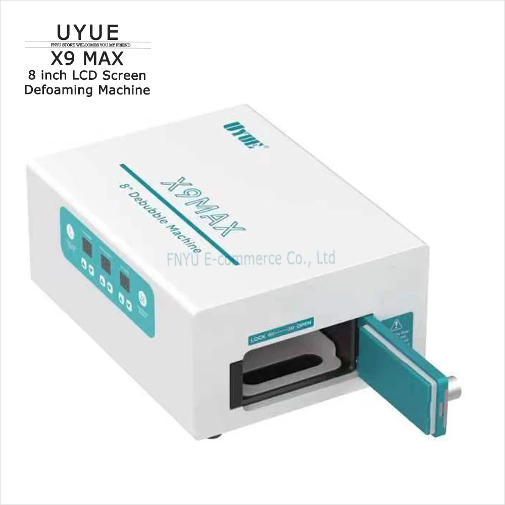 UYUE X9 MAX 600W 8 Inch Curved/Flat Defoamer for Mobile Screen Repair Defoaming Built-in Vacuum Pump Defoaming Machine