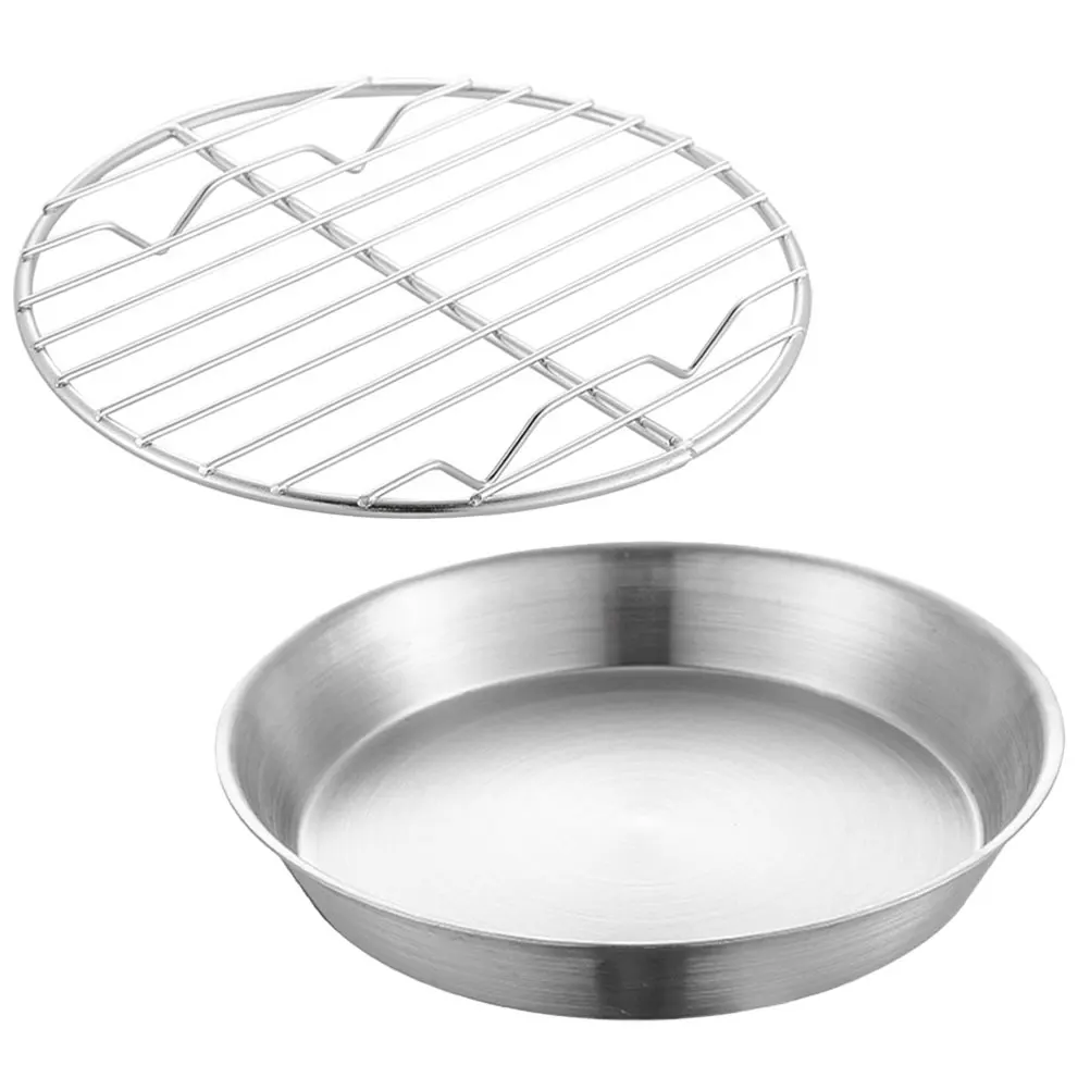 

1 Set Stainless Steel Baking Pan With Wire Rack For Oven Bbq Roasting Cooling Oil Draining Design Rust Resistant Baking Tray
