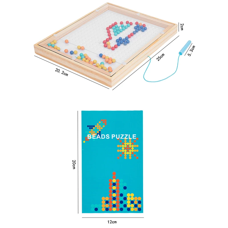 Magnetisches Zeichenbrett für Kleinkinder, Magnetperlen und Stift, Zeichenbrett, Montessori, pädagogisches sensorisches Reisespielzeug, Geschenke für Kinder