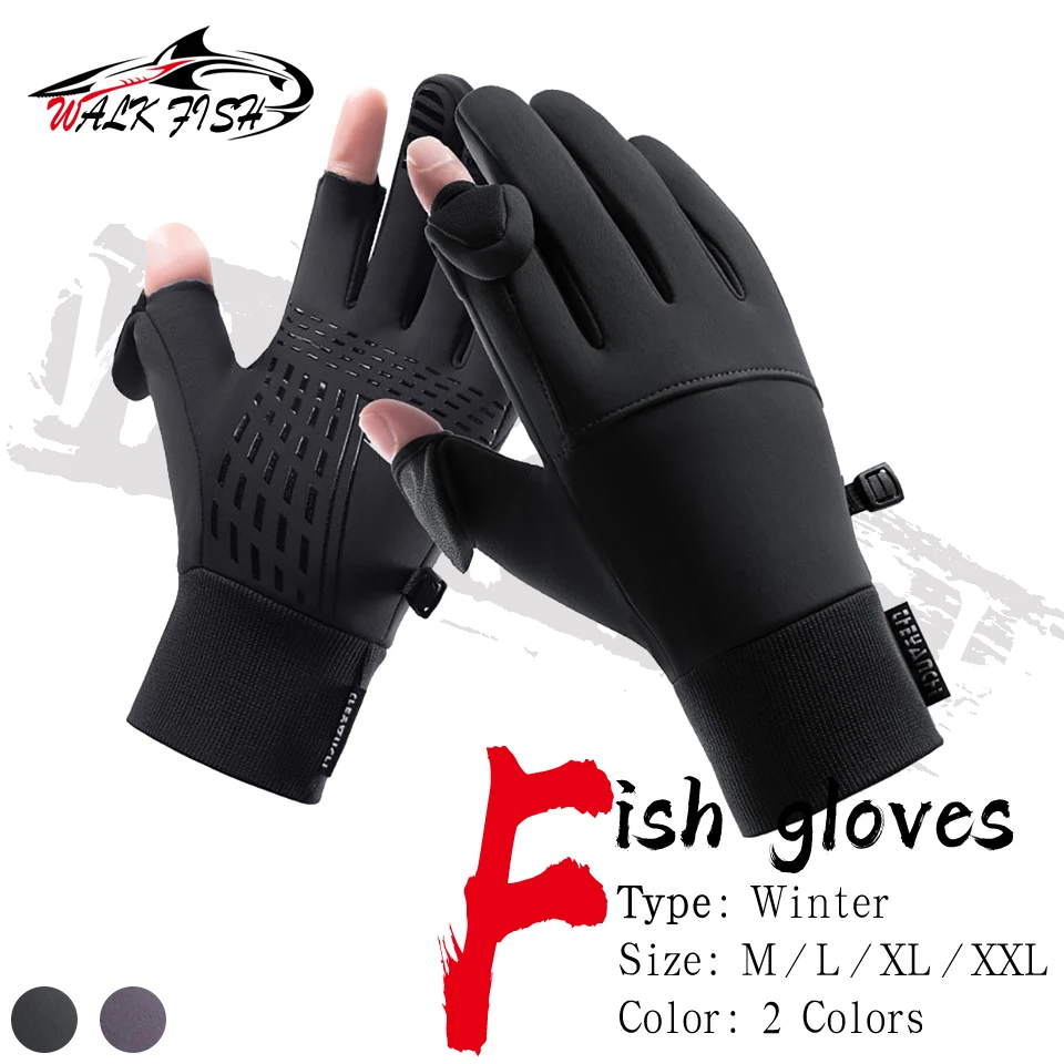 WALK FISH Full Finger Fishing Gloves Waterproof Touchable Screen Thermal Windproof Cycling Bicycle Motorcycle Gloves Unisex