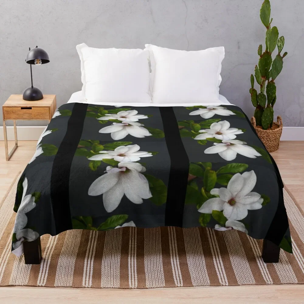 

Magnolia liliiflora Throw Blanket Thermals For Travel Vintage Decoratives Blankets