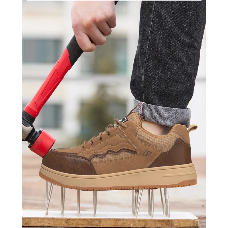 Low-Top Men's Impact-Resistant, Puncture-Resistant, Steel-Toe, Lightweight, Comfortable, Durable, and Safe Work Shoes