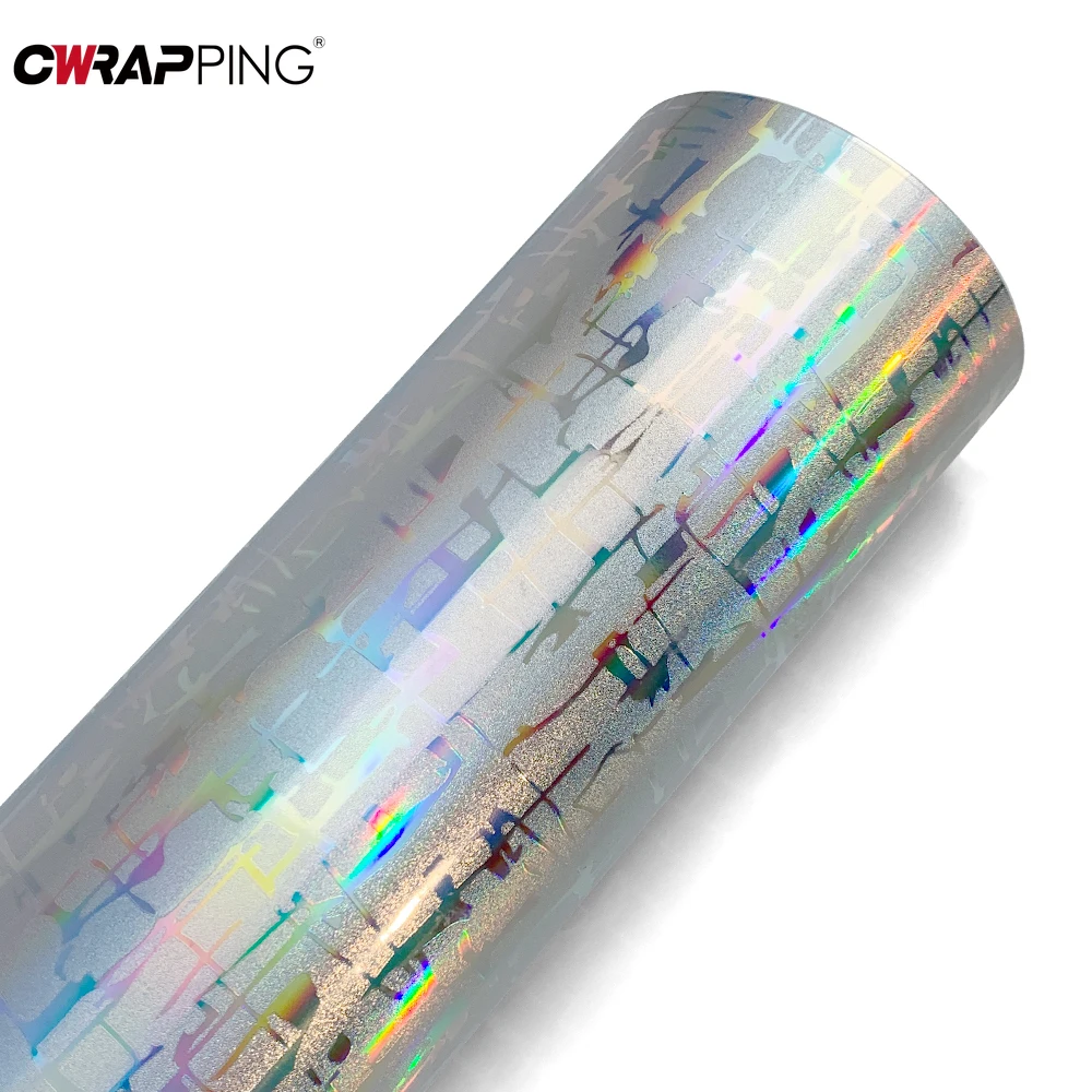 High Glossy Silver Aircraft Pattern Plated Carbon Fiber Film Car Wrap Vinyl Sticker Motorcycle Car Tuning Color Decorate Sticker