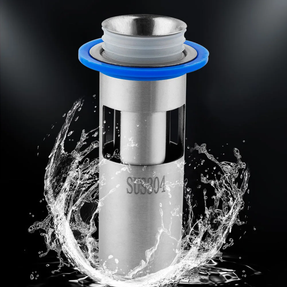 304 Stainless Steel Floor Drain Core Deodorant Insect Proof Bathroom Deep Water Seal Bathroom Sealed Sewer Sink Deodorant Cover