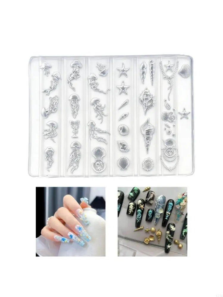 Beginner Friendly Silicone Template Enabling Simple Making of Intricate 3D Gel Decorations in Various Ocean Styles