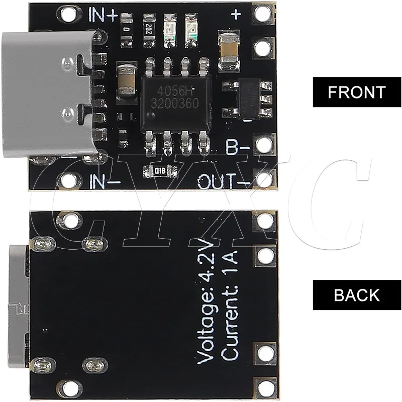 Scheda di ricarica per batteria al litio da 3,7 V con protezione Scheda di ricarica per batteria agli ioni di litio USB C di tipo C